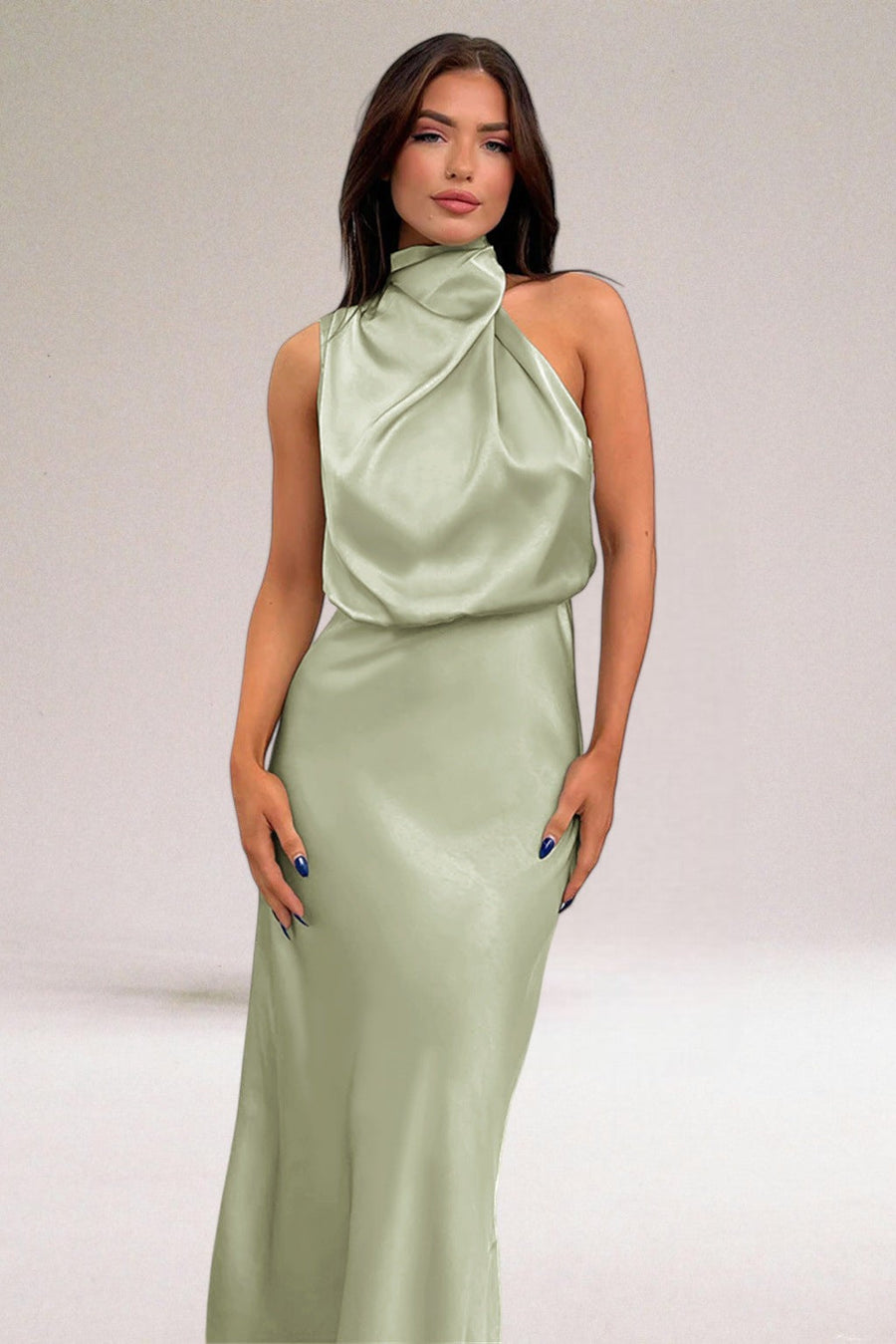 Flavia | Abito halter da donna in raso glamour