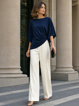 Gabriela | Set di Blusa Drappeggiata e Pantaloni Larghi per Donna