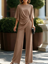 Gabriela | Set di Blusa Drappeggiata e Pantaloni Larghi per Donna