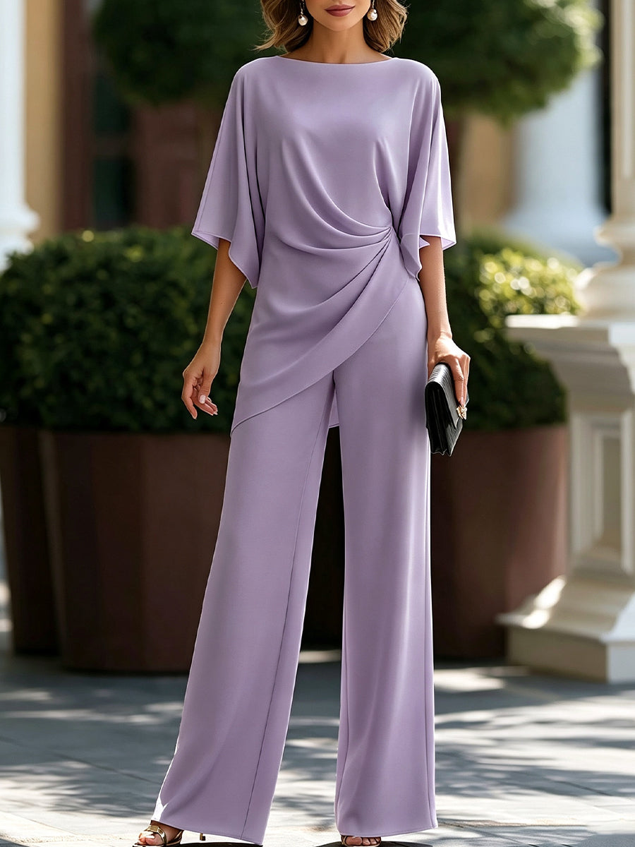 Gabriela | Set di Blusa Drappeggiata e Pantaloni Larghi per Donna