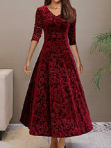Denise | Elegante abito di festa em veludo con scollo a V