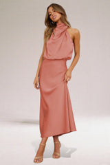 Flavia | Abito halter da donna in raso glamour