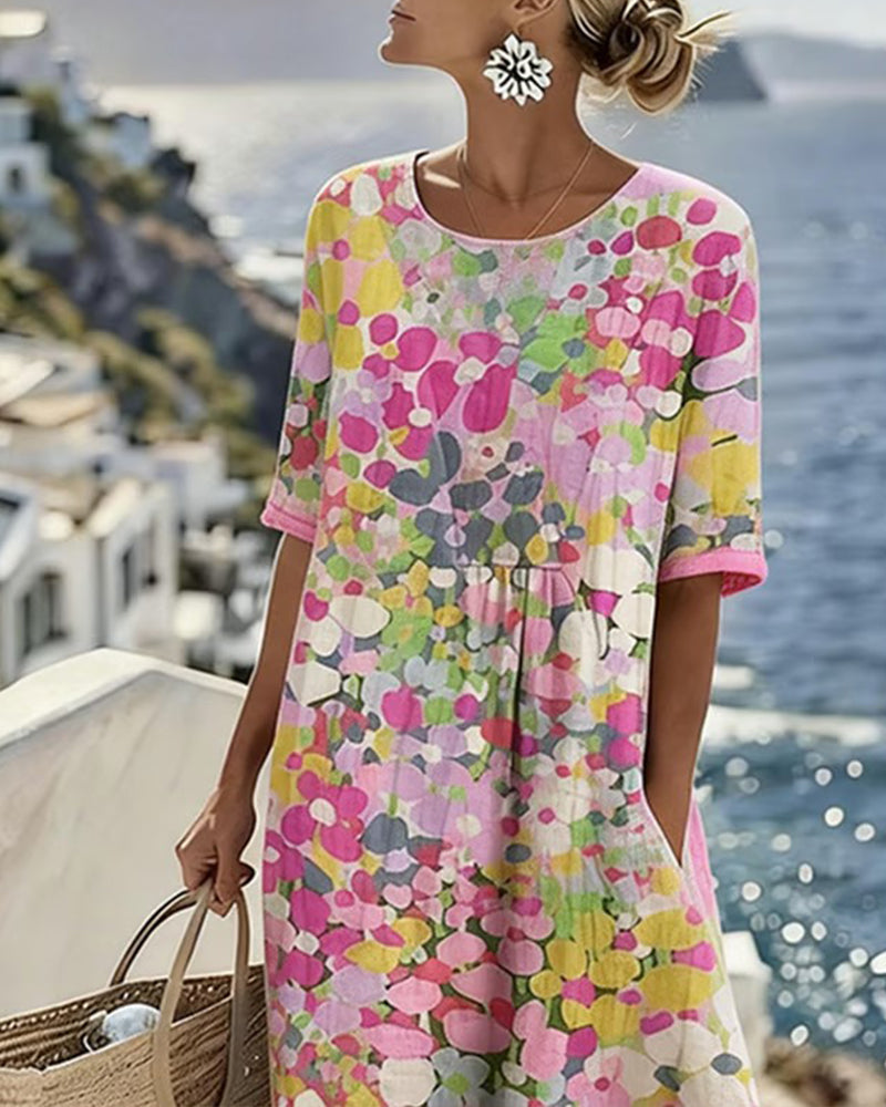 Elena | Vestito midi floreale leggero e fluido per Donna