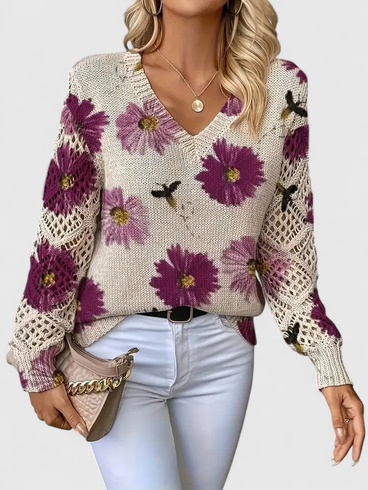 Aurélie | Maglione elegante con stampa Floreale