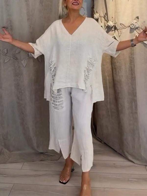 BIANCA | Set di estate di due pezzi con eleganza senza sforzo e comfort fluido per giornate soleggiate