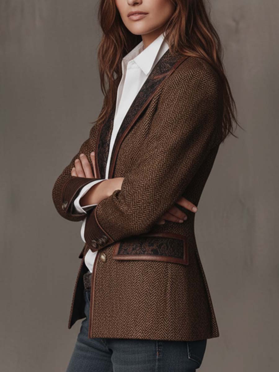 Gisèle | Blazer con Applicazioni di Chevron Stampato per Donna