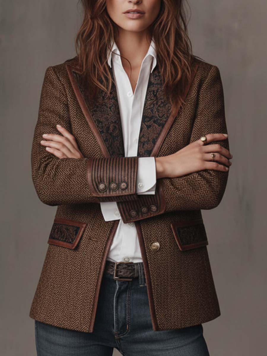 Gisèle | Blazer con Applicazioni di Chevron Stampato per Donna