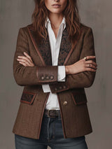 Gisèle | Blazer con Applicazioni di Chevron Stampato per Donna