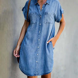 Olive™ | Abito in Denim Elegante che Copre la Pancia