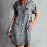 Olive™ | Abito in Denim Elegante che Copre la Pancia