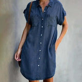 Olive™ | Abito in Denim Elegante che Copre la Pancia