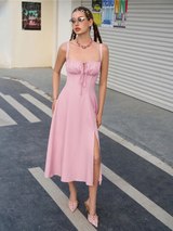 Claudia – Abito Cami con Busto Arricciato e Spacco