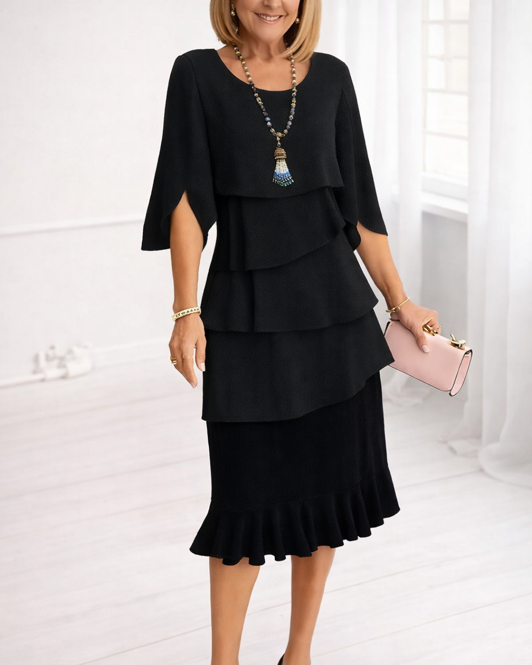 Margaret | Abito Midi con Volantes da donna