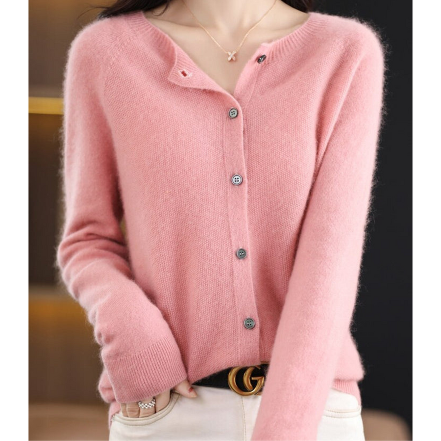 Anna | Maglione feminino di maglia con collo rotondo em lã merino Reine