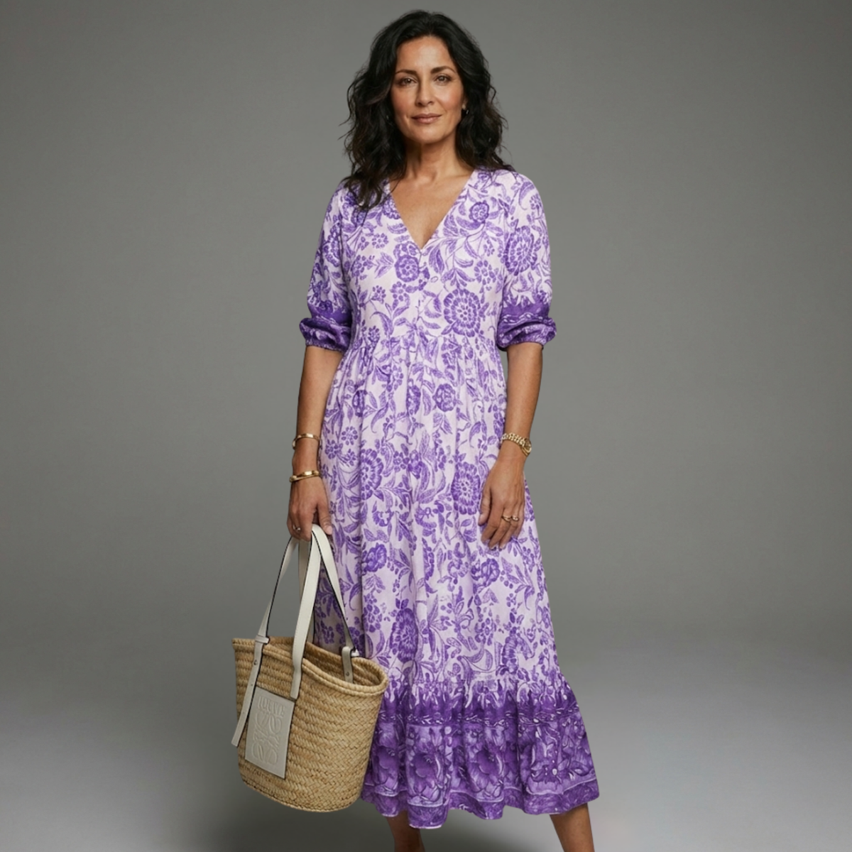 Nora - Abito estivo femminile stampato floreale con scollatura a V per Donna