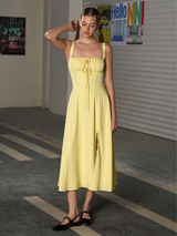 Claudia – Abito Cami con Busto Arricciato e Spacco
