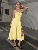 Claudia – Abito Cami con Busto Arricciato e Spacco