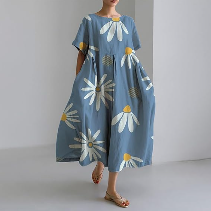 Harper - Abito da donna con fiore bianco