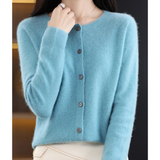 Anna | Maglione feminino di maglia con collo rotondo em lã merino Reine