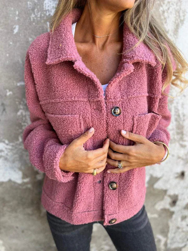 Dion™ - Cappotto corto in maglia con revers