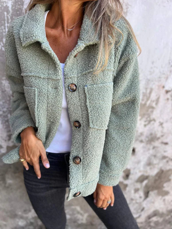 Dion™ - Cappotto corto in maglia con revers
