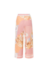 Pantalone Estivo a Vita Alta con Stampa Artistica — Stile Europeo