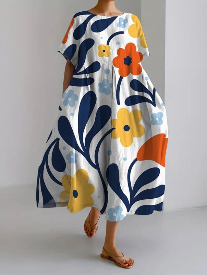 Jessica - Abito da donna con fiori colorati