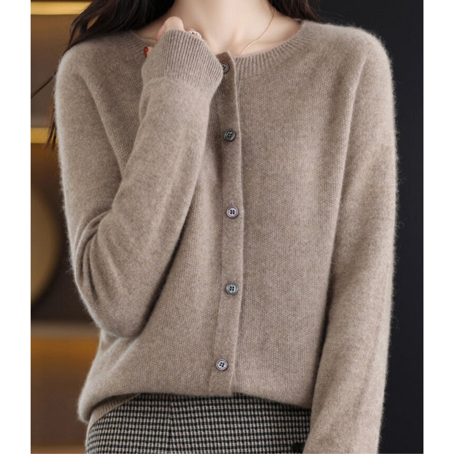 Anna | Maglione feminino di maglia con collo rotondo em lã merino Reine