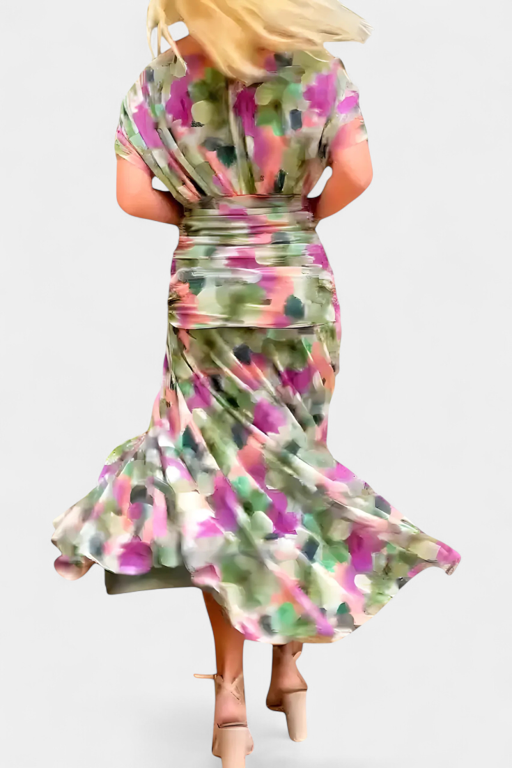 Magda™ | Abito largo di fiori con scollo a V