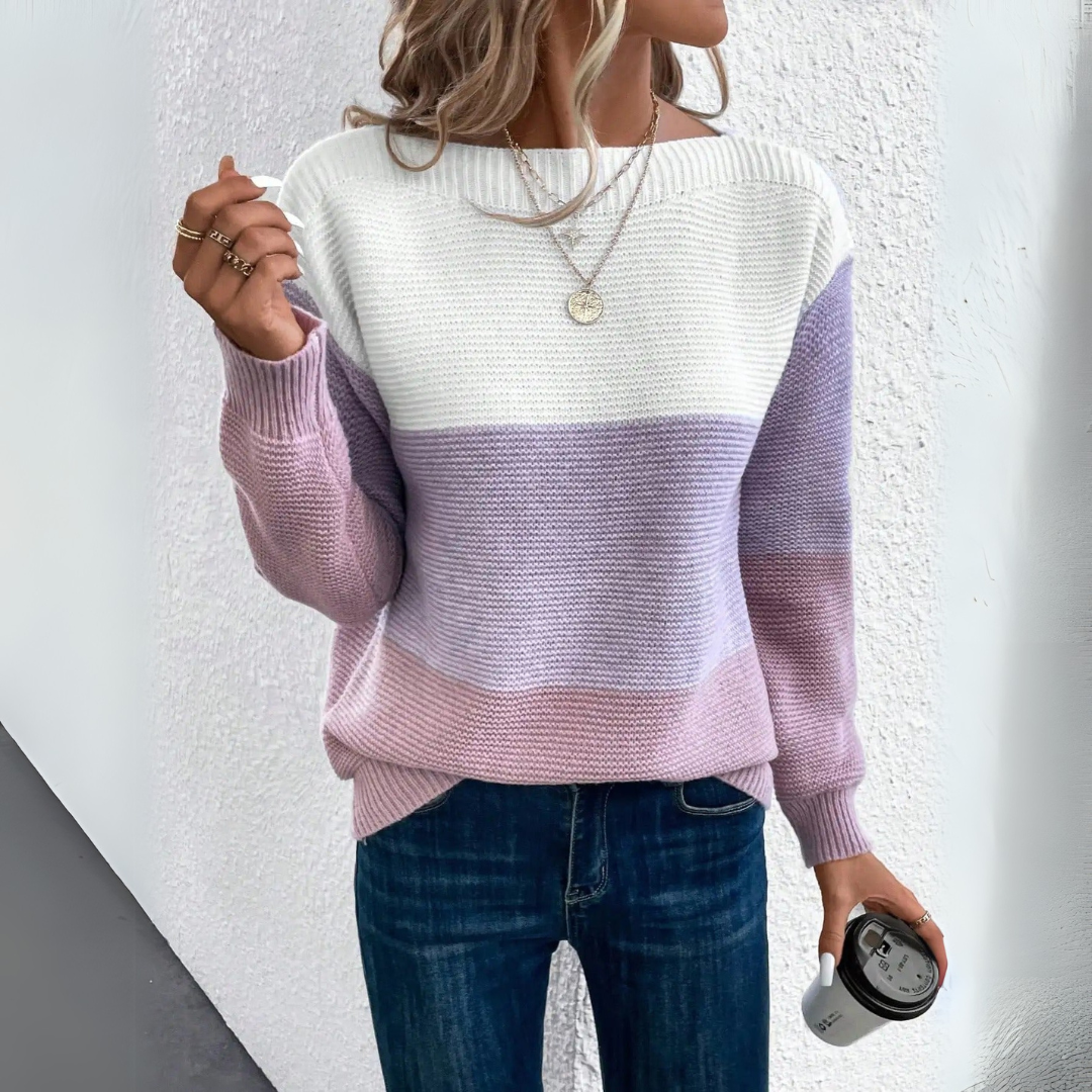 Clara | Maglione Elegante Tricolore da Donna