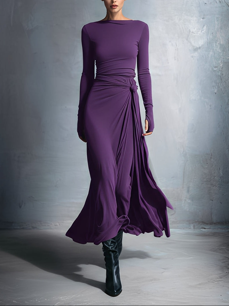Naiara ❘ Abito maxi con nó laterale da donna