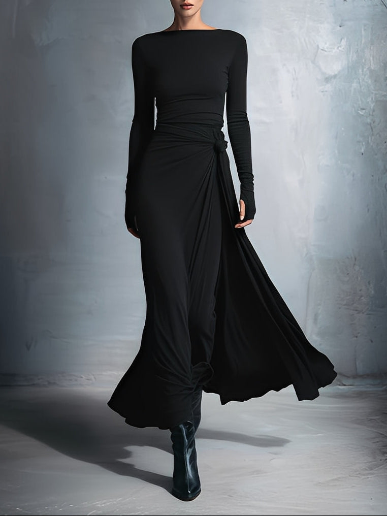 Naiara ❘ Abito maxi con nó laterale da donna