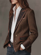 Gisèle | Blazer con Applicazioni di Chevron Stampato per Donna