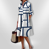Helen | Abito midi con stampa geometrica da donna