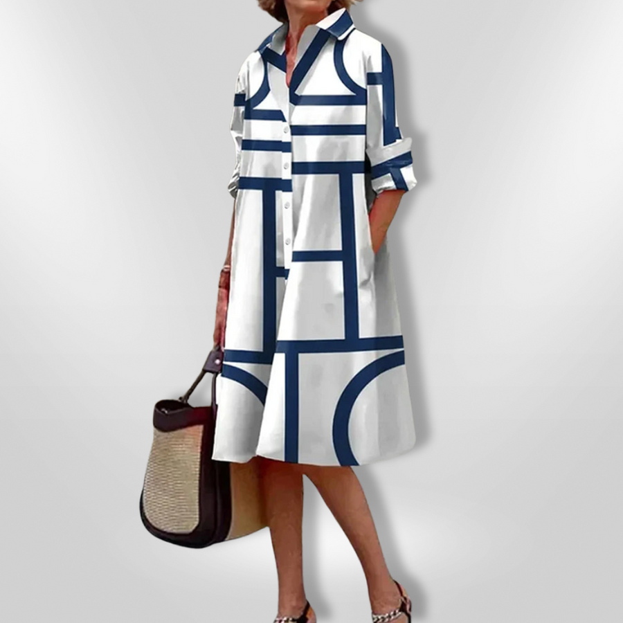 Helen | Abito midi con stampa geometrica da donna
