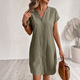 Tess | Vestito camicia in lino elegante e confortevole per Donna
