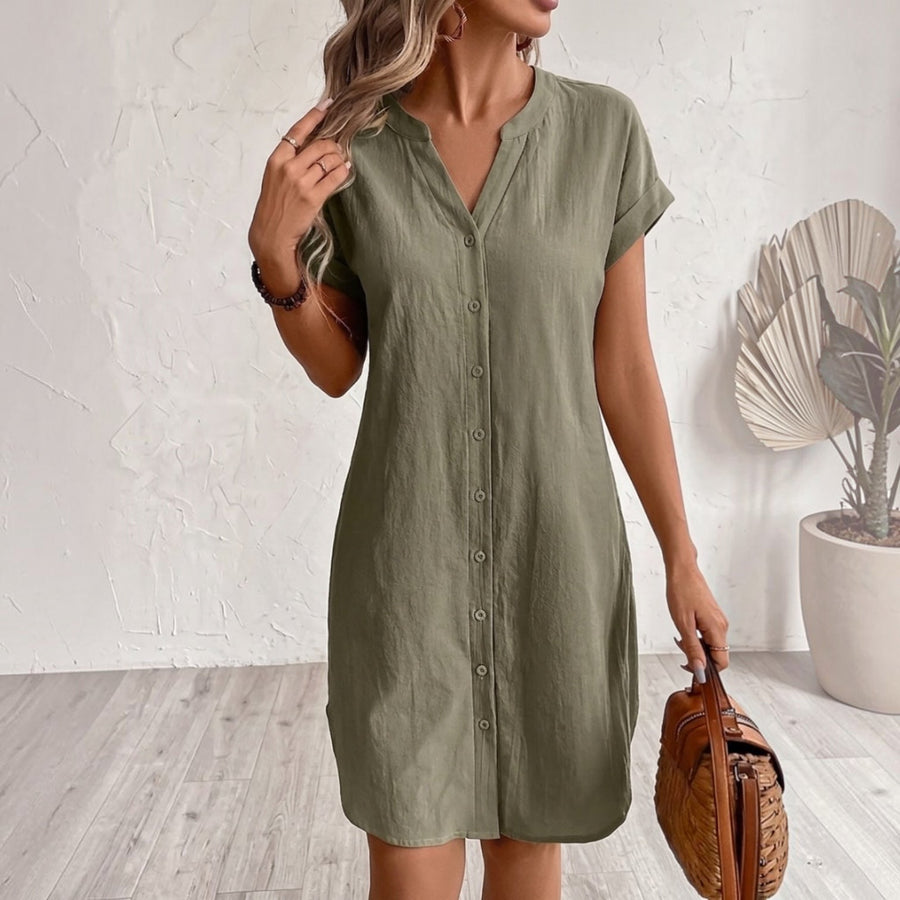 Tess | Vestito camicia in lino elegante e confortevole per Donna