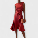 Juliette – Abito midi asimmetrico drappeggiato