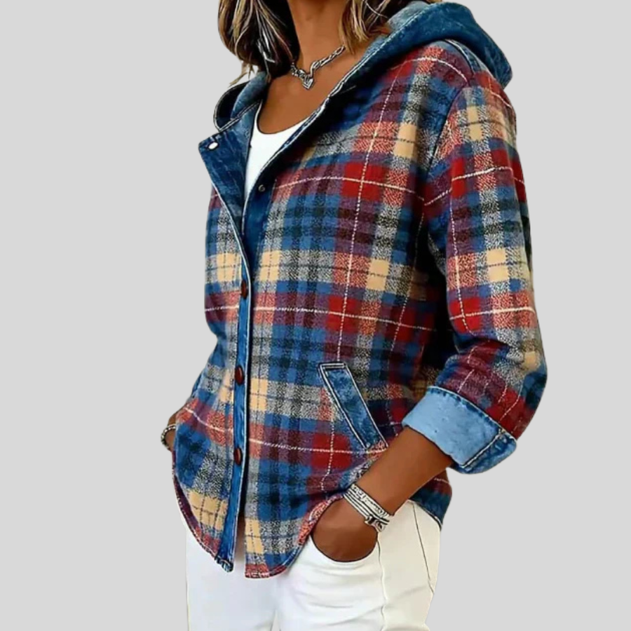 Kestrel | Camicia Giacca a Quadri con Cappuccio per Donna