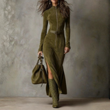 Lunori™ | Abito Lungo in Camoscio Alessia