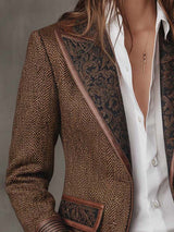 Gisèle | Blazer con Applicazioni di Chevron Stampato per Donna