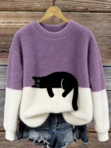 Luna | Maglione Feminino con Gráfico di Gatto