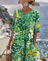 Elena | Vestito midi floreale leggero e fluido per Donna