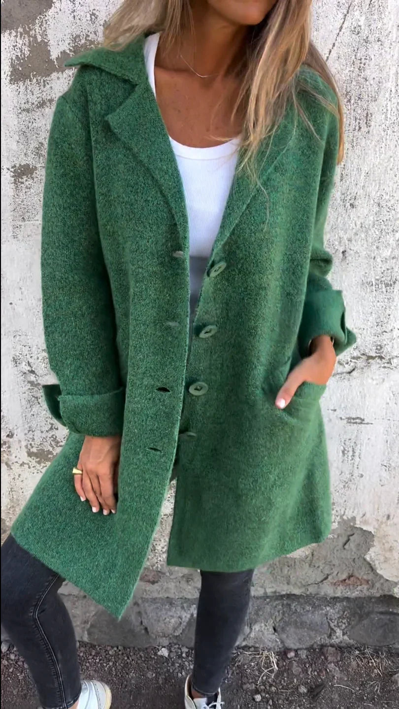 Baylea - Cappotto casual con revers e chiusura monopetto la bottoni