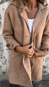 Baylea - Cappotto casual con revers e chiusura monopetto la bottoni