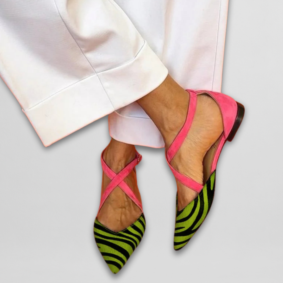 Fenna | Ballerine da donna con cinturini stile zebra