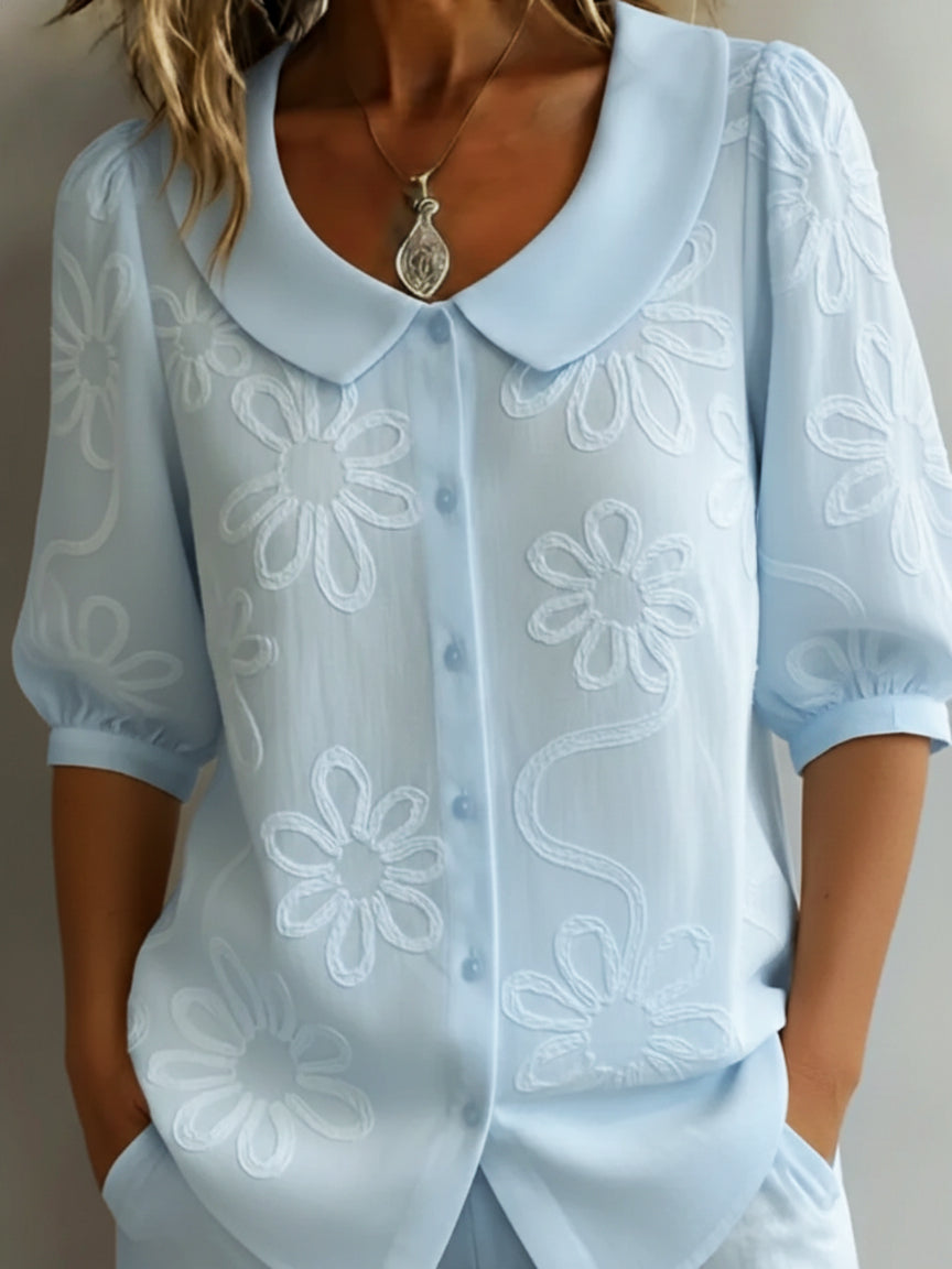Aurélie — Blusa leve Floreale elegância natural da donna