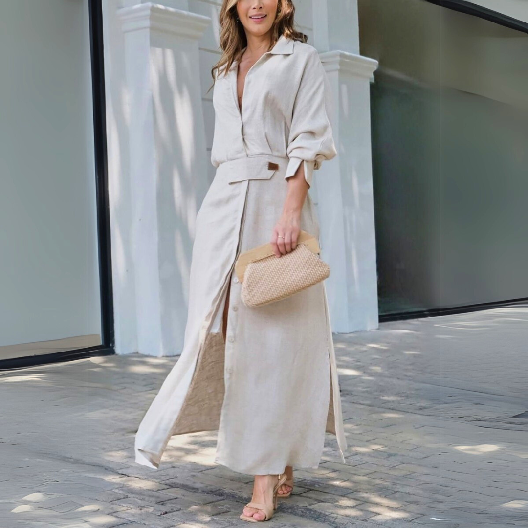 Jeanette™ | Abito lungo elegante con scollo a V