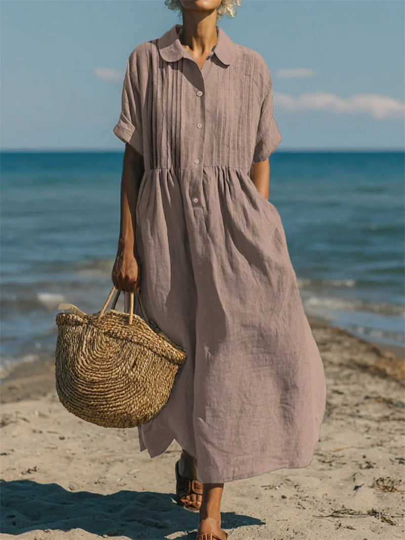 Arianne | Abito Camisola Fluida em Algodão Elegante da donna