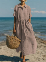 Arianne | Abito Camisola Fluida em Algodão Elegante da donna